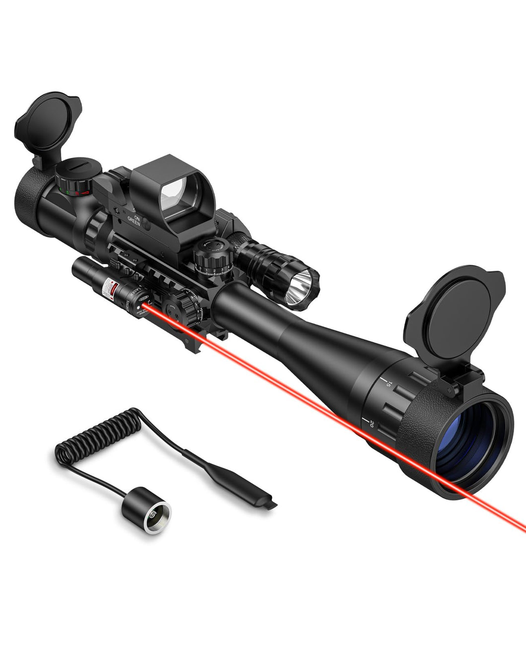 MidTen 6-24x50 AO Rifle Scope Combo, Rangefinder Reticle Long Range Scope