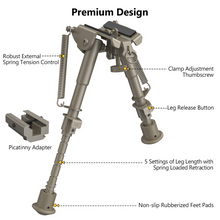 Load image into Gallery viewer, MidTen 6-9 Picatinny Bipod – leg release button picatinny adapter
