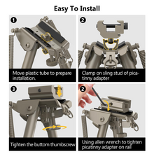 Load image into Gallery viewer, MidTen 6-9 Picatinny Bipod – picatinny adapter on rail
