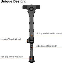 Load image into Gallery viewer, MidTen 7.5-9 Inches Rifle Bipod Adjustable Compatible with M-Rail
