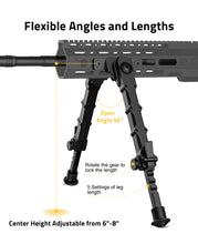 Load image into Gallery viewer, Flexible Angles and Lengths Rifle Bipod with Adjustable Height
