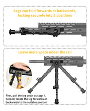 Load image into Gallery viewer, Foldable and Rotatable Legs Hunting Bipod Shooting Sticks

