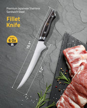Load image into Gallery viewer, MidTen knife with japanese stainless sandwich steel
