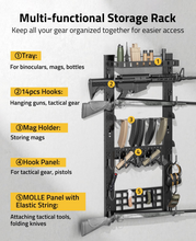Load image into Gallery viewer, MidTen All-In-One Gun Rack with hanging guns, tactical gear Multi-Layer Gun Rack
