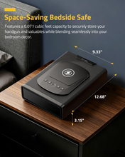 Load image into Gallery viewer, MidTen Biometric Gun Safe with handgun and valuables while blending seamlessly into your
