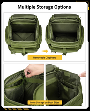 Load image into Gallery viewer, MidTen Tactical Range Backpack with multiple storage options removableclapboard in army green
