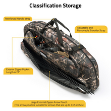 Load image into Gallery viewer, MidTen Bow Bag Arrow Archery Case with classification storage reinforced handle strap in camo
