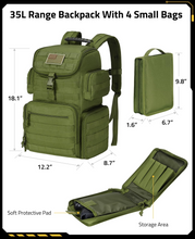 Load image into Gallery viewer, MidTen Tactical Range Backpack with soft protective pad storage area in army green
