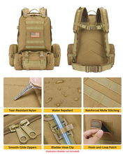Load image into Gallery viewer, MidTen military backpack with tear-resistantnylon waterrepellent reinforced mollestitching
