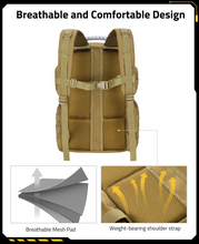Load image into Gallery viewer, MidTen Tactical Range Backpack with breathable and comfortable design weight-bearing shoulder strap in tan
