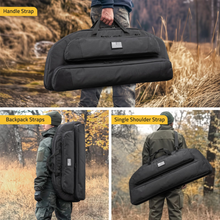 Load image into Gallery viewer, MidTen Bow Bag Arrow Archery Case with backpackstraps single shoulder strap in black
