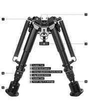 Load image into Gallery viewer, The Structure Details of 6-9 Inches Adjustable Rifle Bipod
