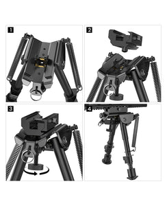 6-9 Inches Rifle Bipod for Hunting Install Guide