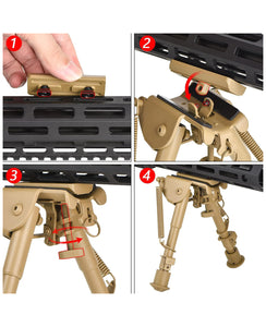 How to install the bipod adapter with rifle bipod?