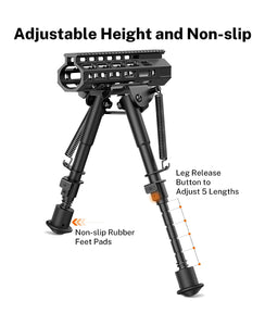 Adjustable Height and Non-slip Rifle Bipod for Outdoors