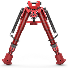 Load image into Gallery viewer, MidTen Picatinny Bipod 6-9 Carbon Fiber Rifle Bipod in red
