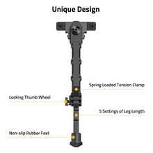 Load image into Gallery viewer, MidTen Directly M-Rail Bipod with spring loaded tension clamp locking thumb wheel
