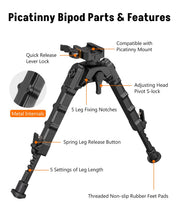 Load image into Gallery viewer, MidTen Bipods for Rifles Picatinny Bipod Quick Release Rifle Bipod
