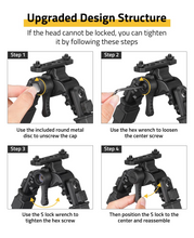 Load image into Gallery viewer, MidTen Quick Release with if the head cannot be locked, you can tighten M-Rail Bipod
