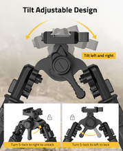 Load image into Gallery viewer, MidTen Quick Release with tilt adjustable design tilt left and right Quick Release Picatinny Bipod
