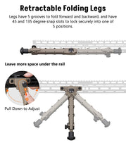 Load image into Gallery viewer, MidTen 7.5"-9" Rifle Bipod Compatible with M-Rail Attach Directly Adjustable Shooting Rest Lightweight Aluminum Bipods for Rifles for Hunting and Shooting Flat Dark Earth
