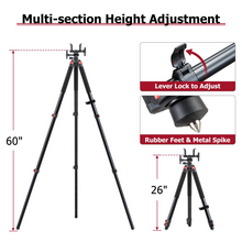 Load image into Gallery viewer, MidTen Tripod Clamp Rest with multi-section height adjustment lever lock to adjust in black

