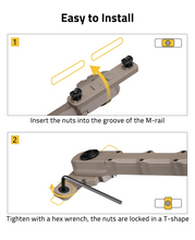 Load image into Gallery viewer, MidTen 7 5-9 Inches Bipod with insert the nuts into the groove of the m-rail in flat dark earth
