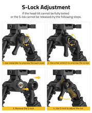 Load image into Gallery viewer, MidTen Bipod Quick Release with if the head tilt cannot be fully locked Quick Release Picatinny Bipod
