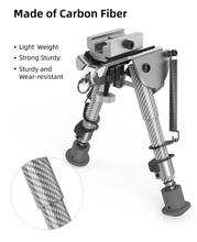 Load image into Gallery viewer, MidTen Picatinny Bipod 6-9 Carbon Fiber Rifle Bipod with made of carbon fiber in sliver
