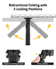Load image into Gallery viewer, MidTen M-Rail Rifle Bipod with deepen thefolding grooves press to adjust
