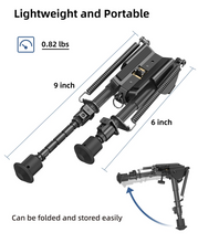 Load image into Gallery viewer, MidTen Picatinny Bipod 6-9 Carbon Fiber Rifle Bipod with can be folded and stored easily in black
