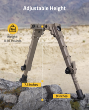 Load image into Gallery viewer, MidTen 7 5-9 Inches Bipod with adjustable height ibs weight, 7.5inches x 9 inches in flat dark earth
