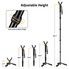 Load image into Gallery viewer, MidTen Crossbow Rest with adjustable height twist locks to adjust height in black
