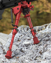 Load image into Gallery viewer, MidTen Picatinny Bipod 6-9 Carbon Fiber Rifle Bipod in red
