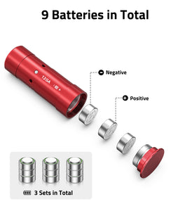12GA Red Laser Bore Sighter with 9 Batteries