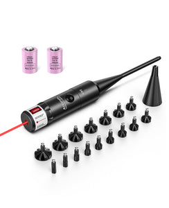 Red Laser Bore Sight Kit with 16 Adapters for .17-12GA caliber