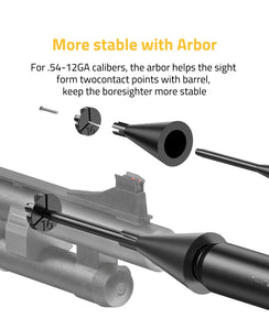 Laser Boresighter Kit with Stable Arbor for 0.54-12GA Calibers