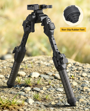 Load image into Gallery viewer, MidTen Carbon Fiber Picatinny Bipod – non-slip rubber feet, Picatinny Bipod
