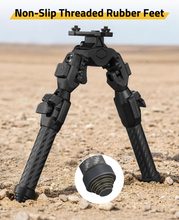Load image into Gallery viewer, MidTen Carbon Fiber Picatinny Bipod – non-slip threaded rubber feet, M-rail Bipod
