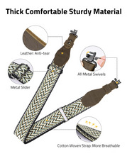 Load image into Gallery viewer, MidTen Cotton Woven Strap – thick comfortable sturdy material, mixed green
