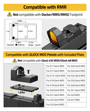 Load image into Gallery viewer, MidTen Red Dot Sight with compatiblewith glock mos pistolswith included plate
