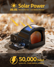 Load image into Gallery viewer, MidTen Auto Brightness Red Dot Sight with solar power harness the sun -less battery worries!
