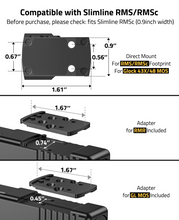 Load image into Gallery viewer, MidTen 3 MOA Red Dot Sight with direct mount for rms/rmsc footprint in green dot
