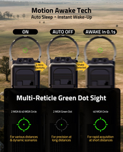 Load image into Gallery viewer, MidTen Auto-Brightness Red Dot Sight with multi-reticle green dot sight
