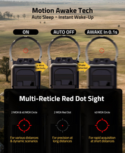 Load image into Gallery viewer, MidTen Auto-Brightness Red Dot Sight with multi-reticle red dot sight
