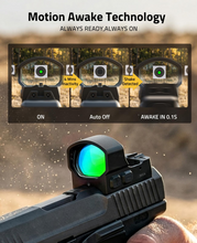 Load image into Gallery viewer, MidTen 3 MOA Red Dot Sight with motion awake technology alwaysready,alwayson in green dot
