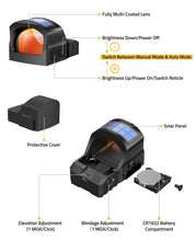 Load image into Gallery viewer, MidTen Red Dot Sight with brightnessdown/poweroff switchbetweenmanual mode&amp;automode
