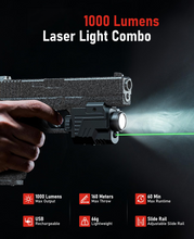 Load image into Gallery viewer, MidTen Laser Combo Rechargeable Gun Light with slide rail rechargeable t in green laser light combo
