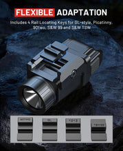 Load image into Gallery viewer, MidTen 500 Lumens Pistol Light with includes 4 rail locating keys for gl-style, picatinny
