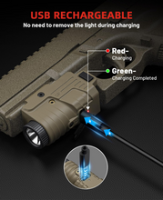 Load image into Gallery viewer, MidTen Pistol Light Laser Combo Rechargeable with no need to remove the light during charging Light with Red Beam

